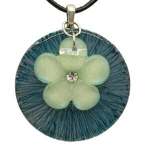 Flower Charm on a Painted Washer Pendant